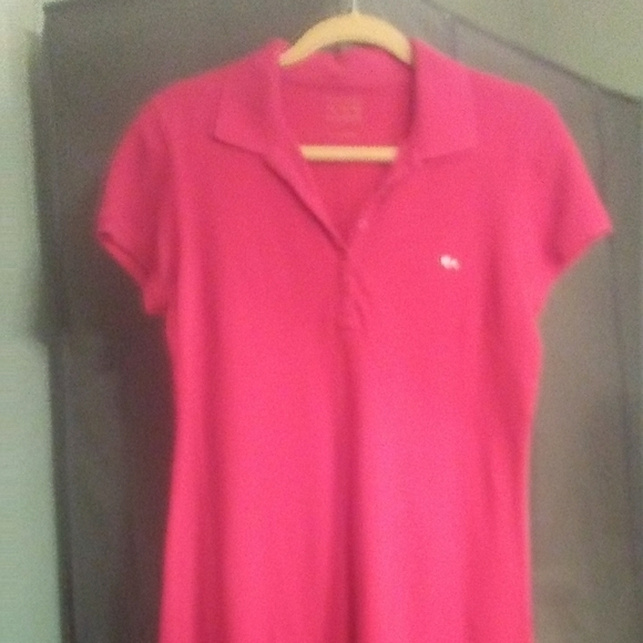 Red A-frame Polo shirt dress - Picture 2 of 4